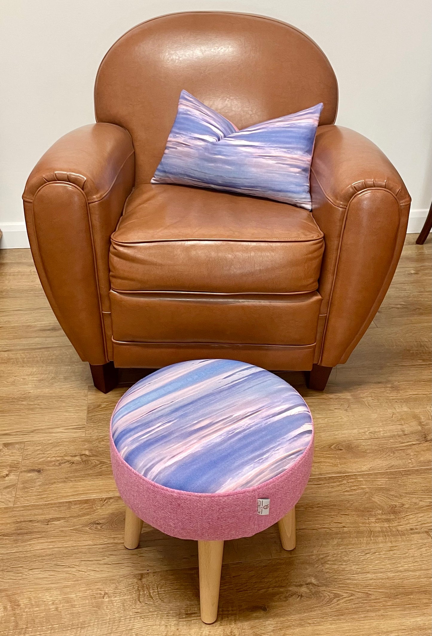Serenity Linen and Light Pink Harris Tweed Cushion