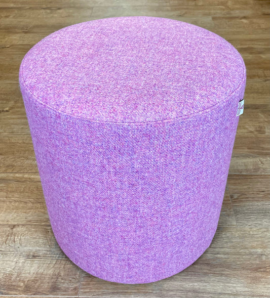 Large Pink Lilac Harris Tweed Chunky Stool / Footstool