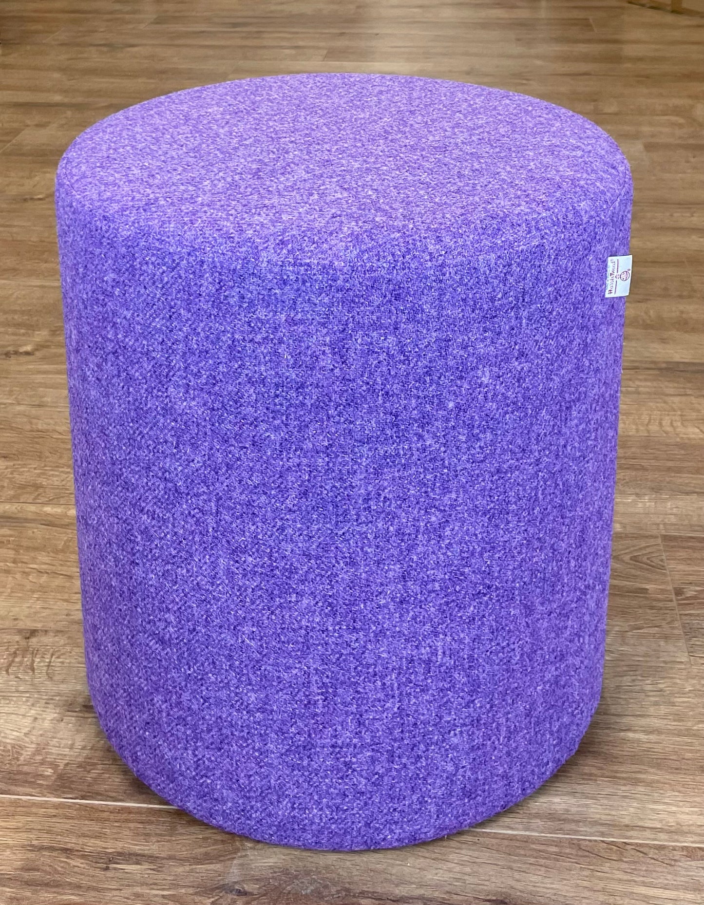 Large Purple Harris Tweed Chunky Stool / Footstool
