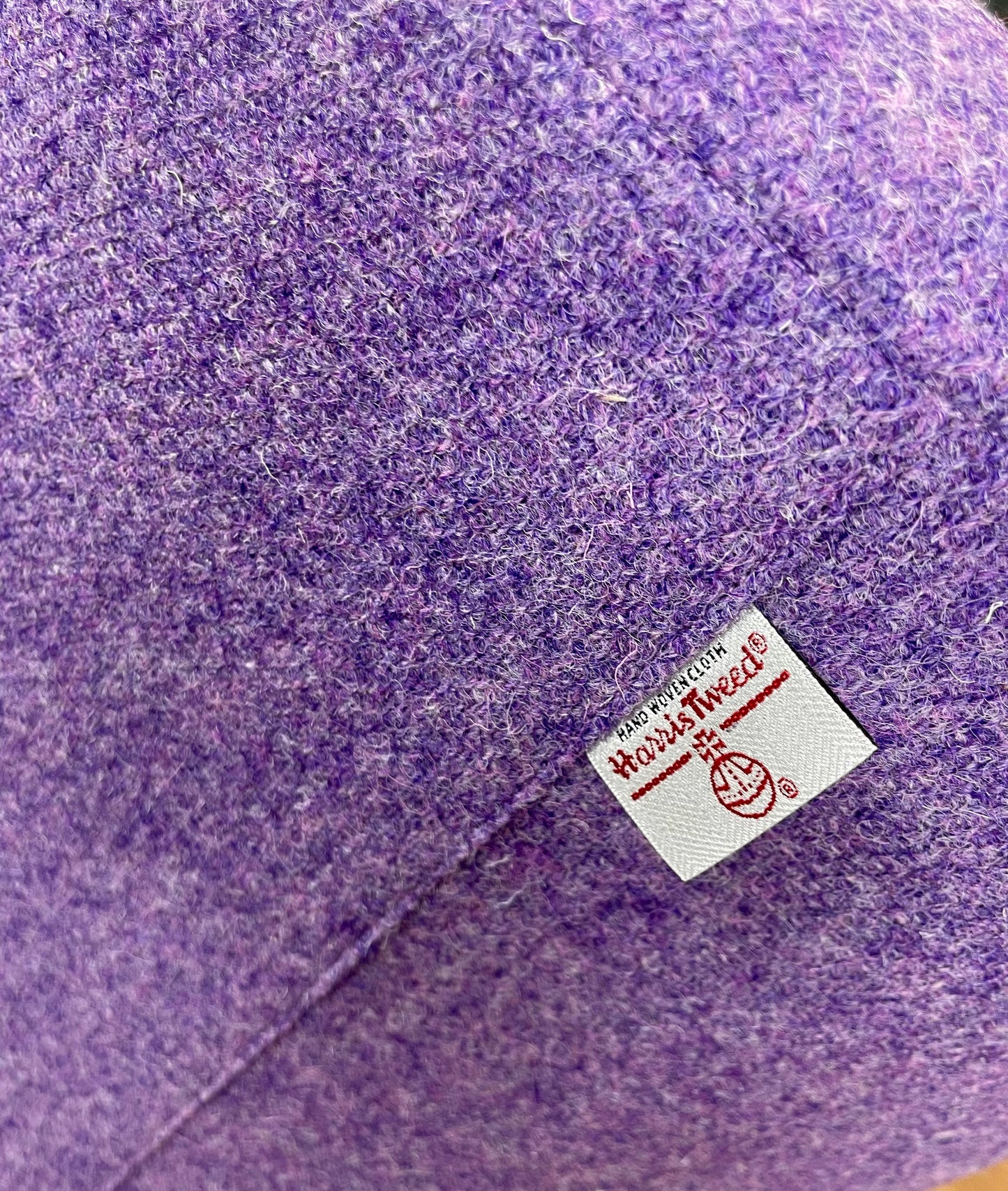 Large Purple Harris Tweed Chunky Stool / Footstool