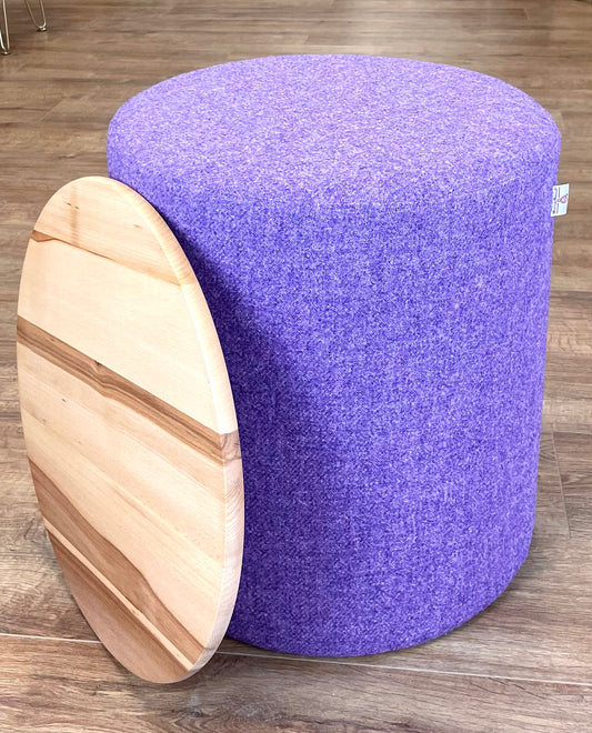 Purple Harris Tweed Chunky Footstool Table