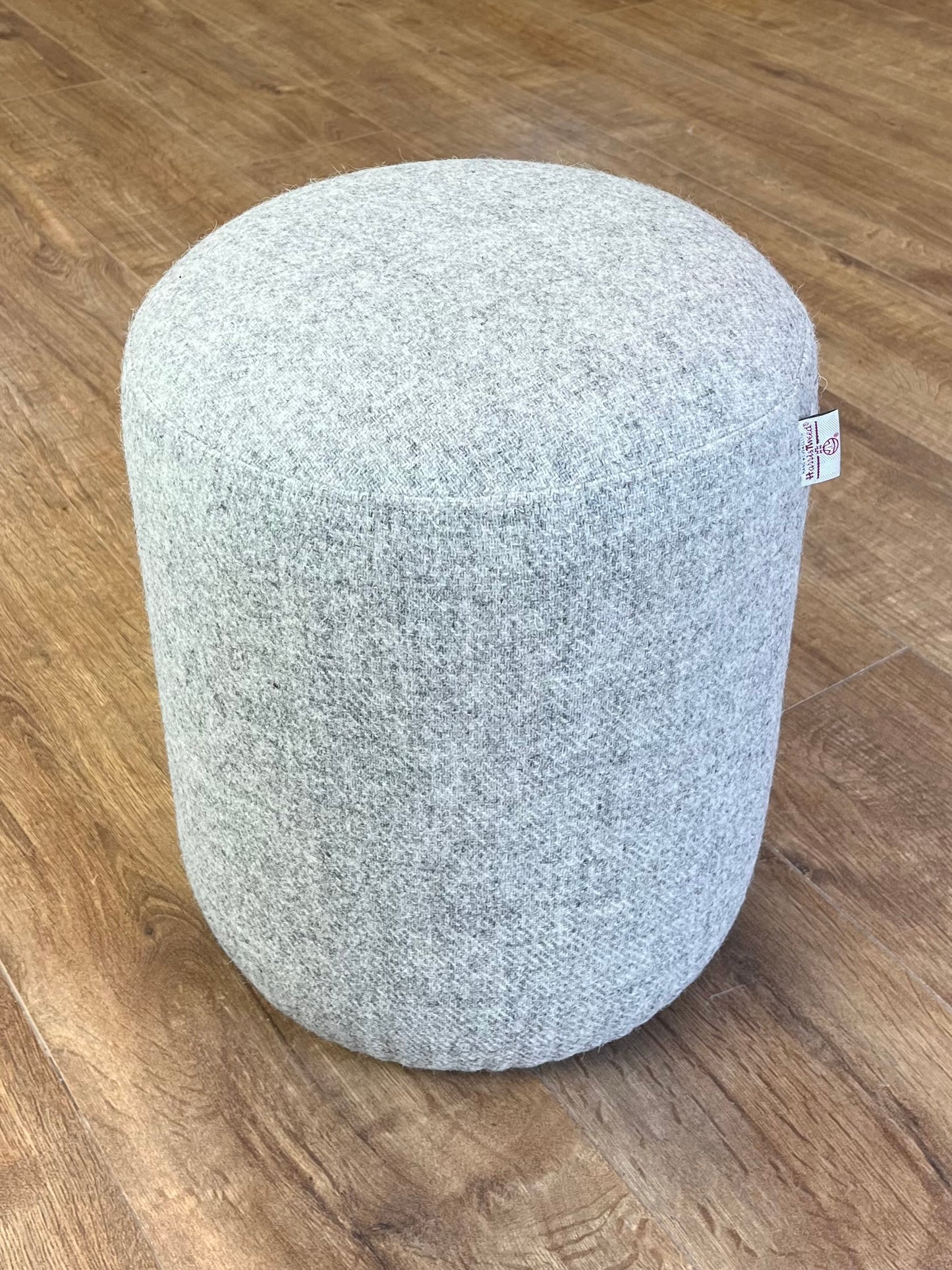 Light Grey Harris Tweed Small Floating Footstool