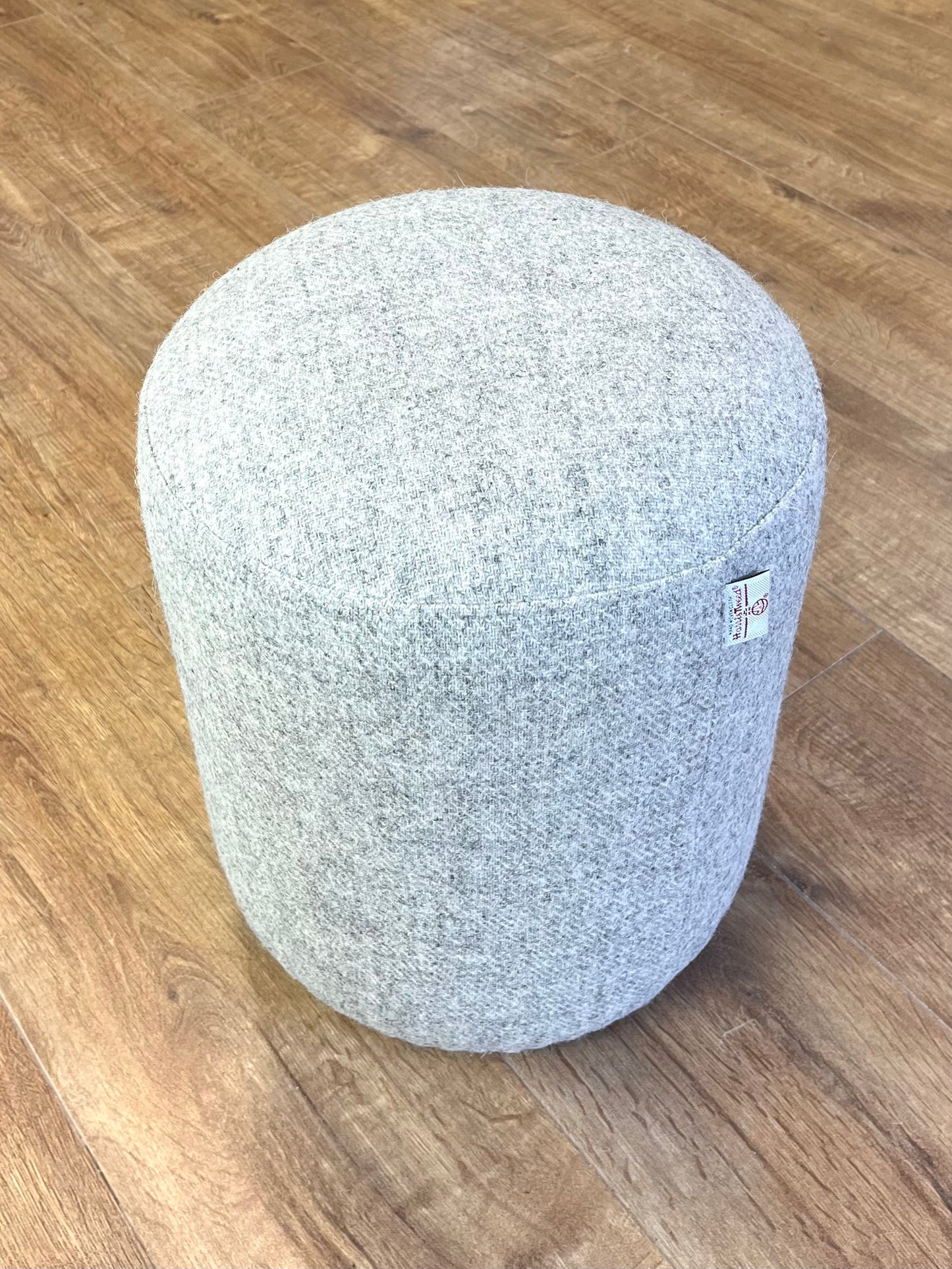 Light Grey Harris Tweed Small Floating Footstool