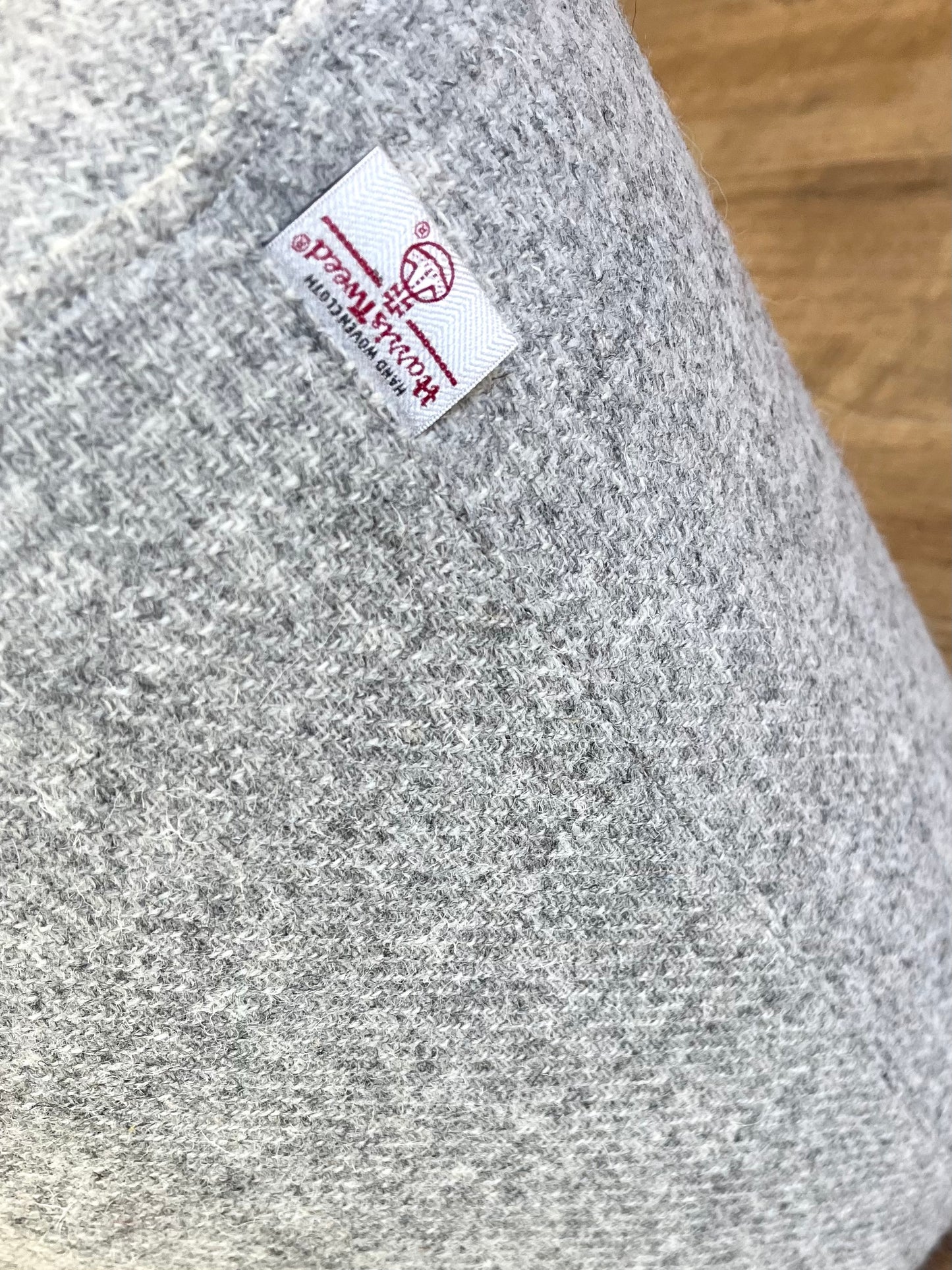 Light Grey Harris Tweed Small Floating Footstool