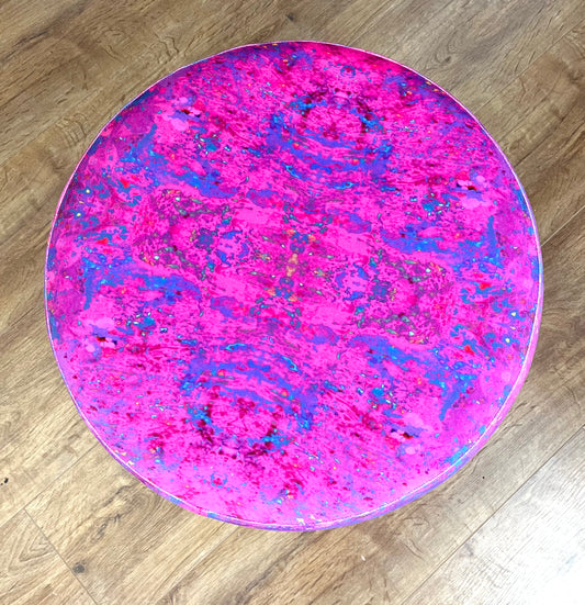 Pink Explosion Velvet Floating Footstool