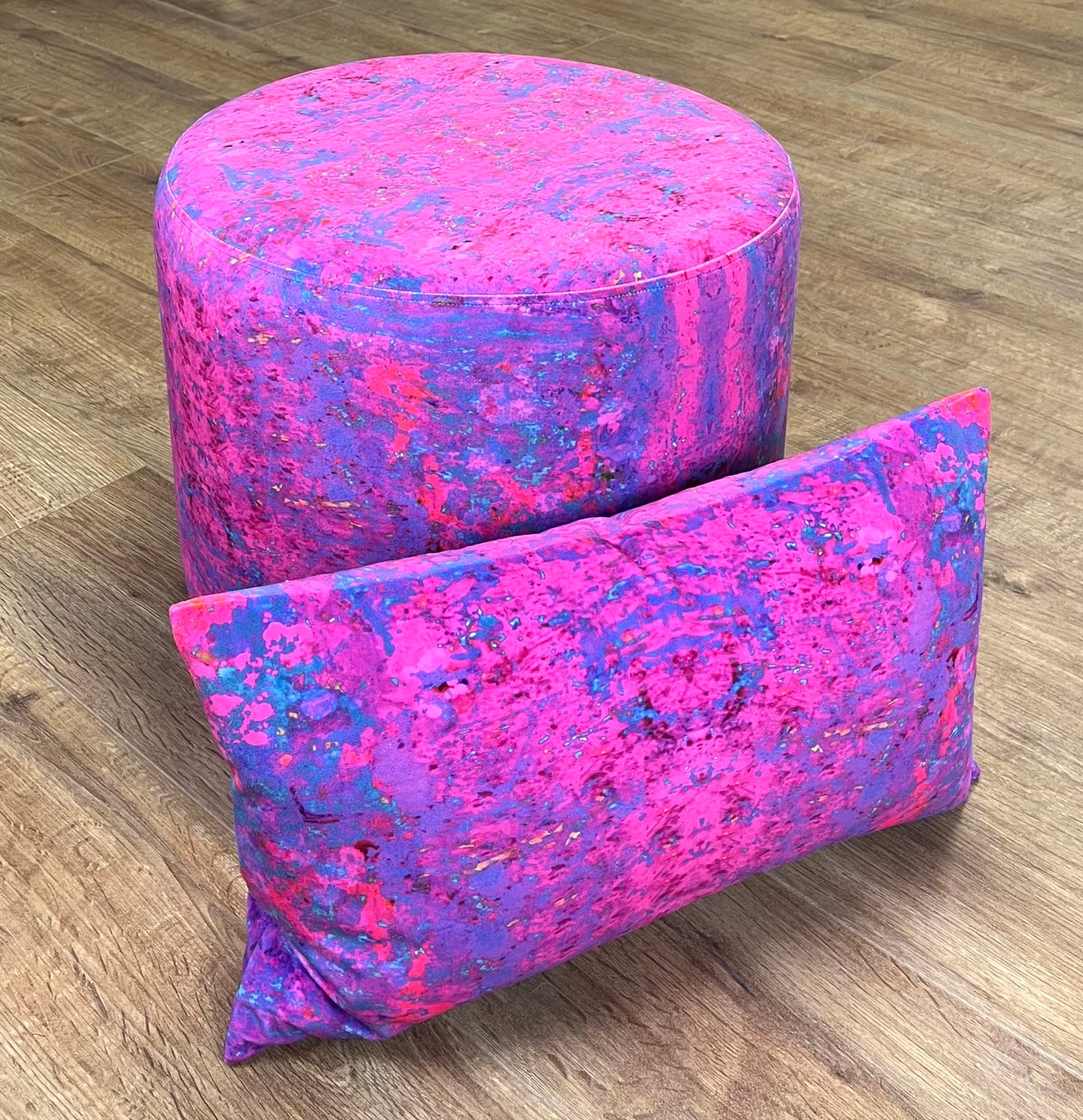 Pink Explosion Velvet Handmade Cushion 20"x12"