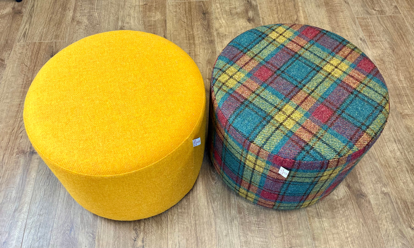 Yellow Harris Tweed Floating Footstool