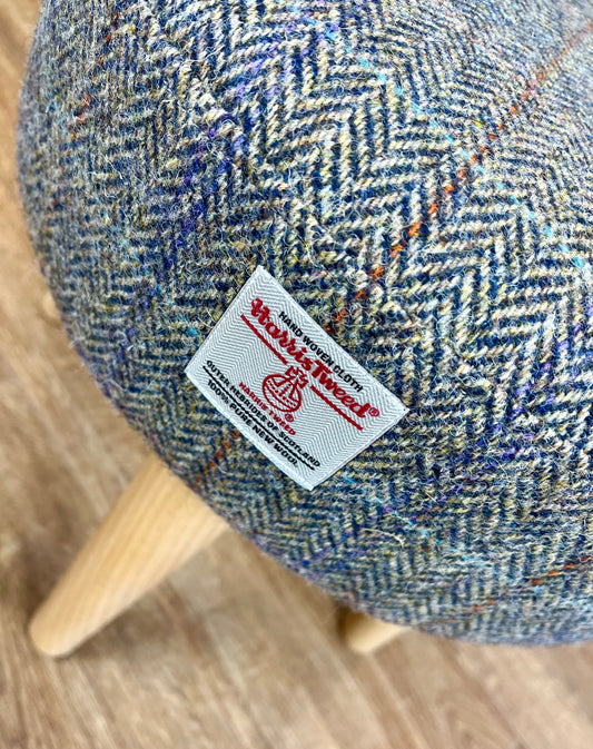 Harris Tweed Overcheck Small Footstool