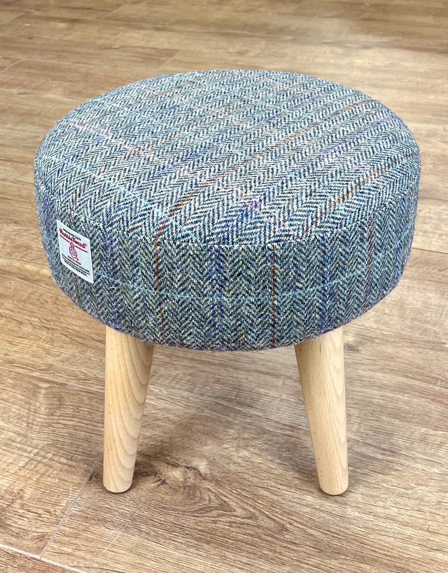 Harris Tweed Overcheck Small Footstool