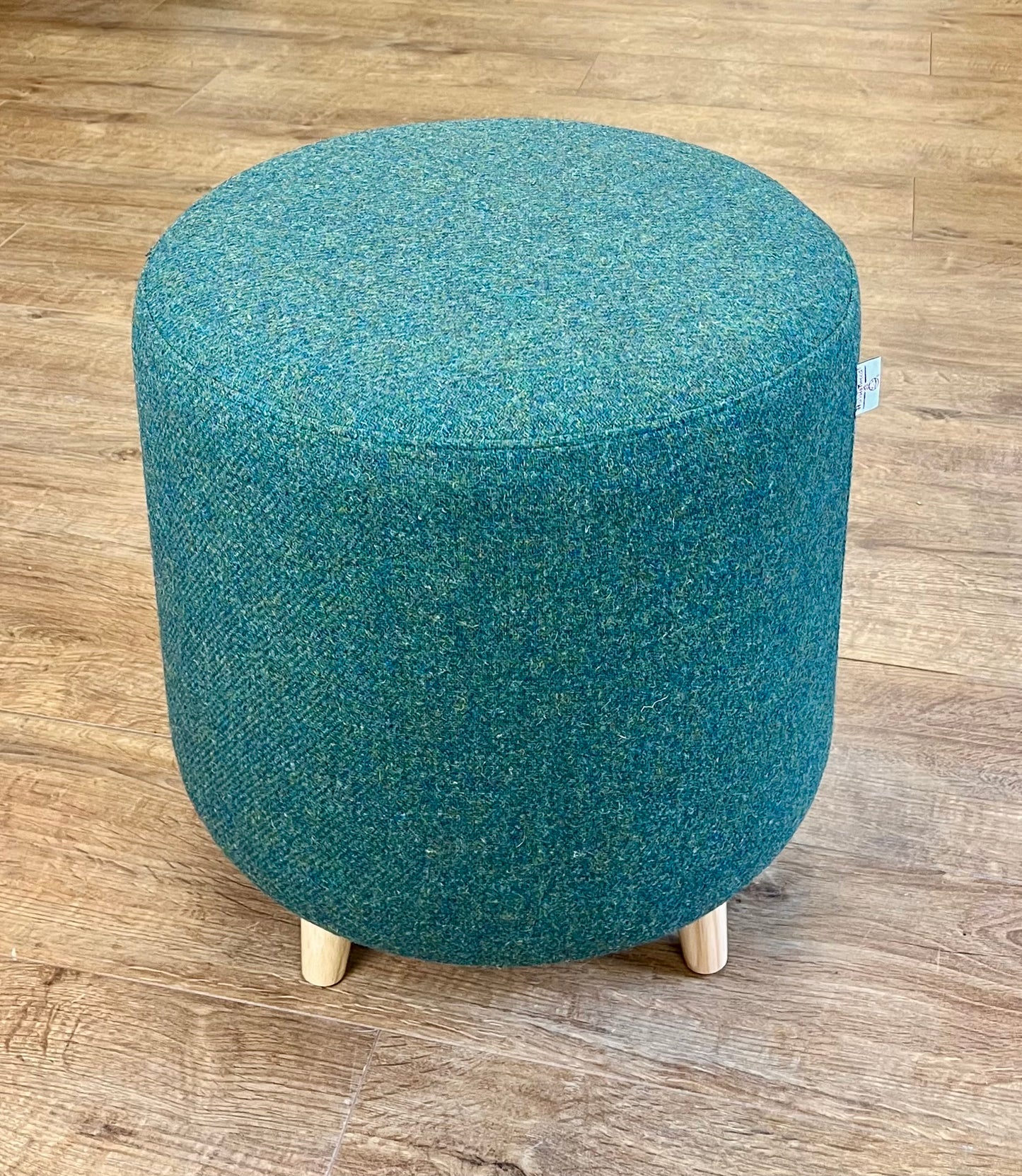 Deep Green Harris Tweed Chunky Footstool