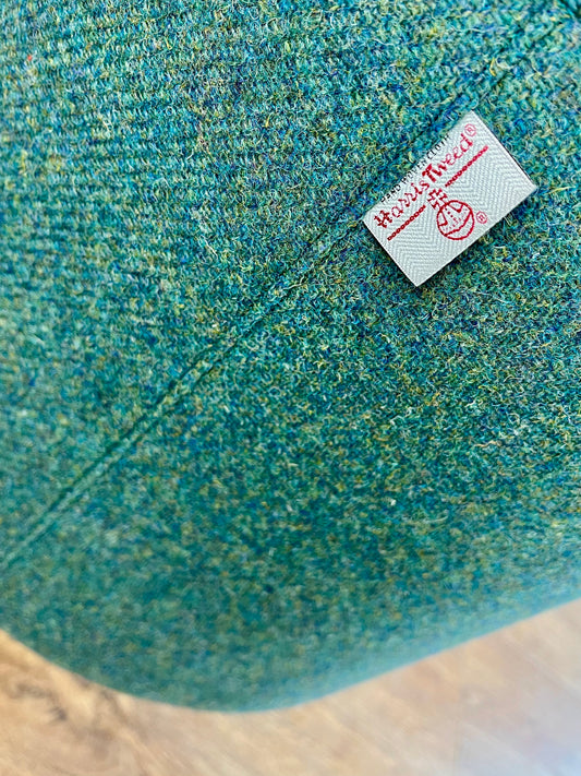 Deep Green Harris Tweed Chunky Footstool