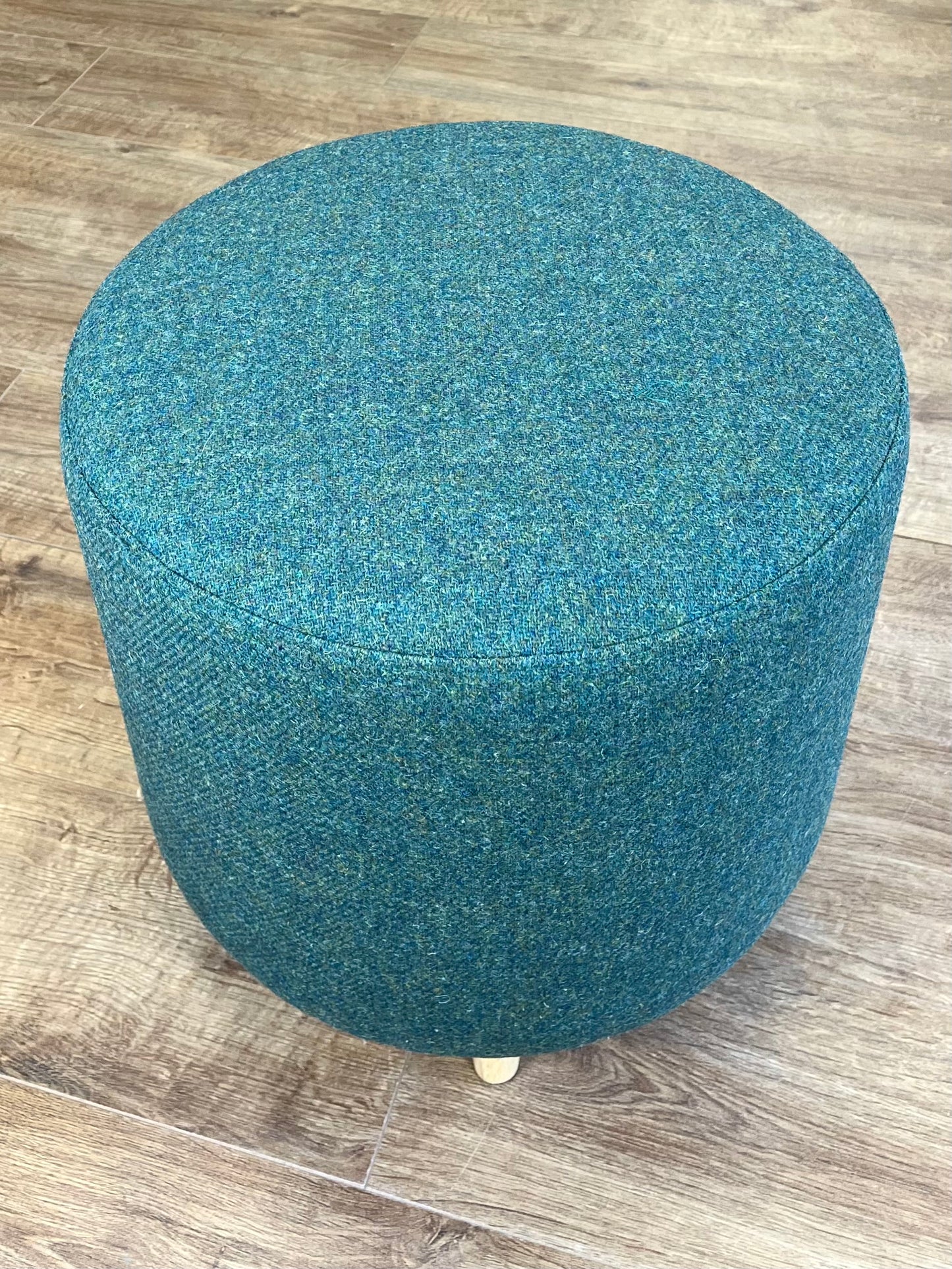 Deep Green Harris Tweed Chunky Footstool