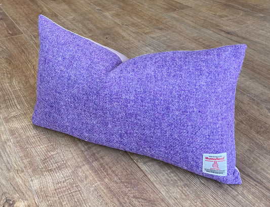 Lilac Vines Linen and Harris Tweed Oblong Cushion