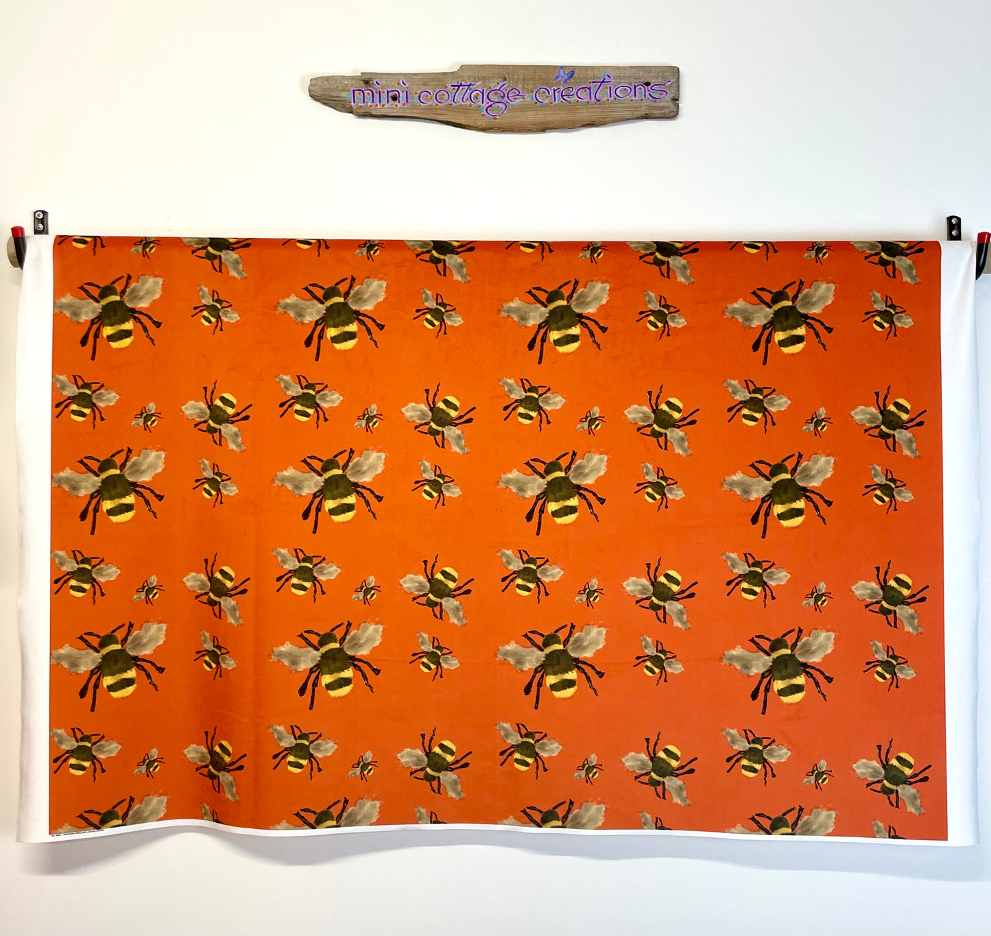 Buzzy Bee Velvet and Harris Tweed Oblong Cushion