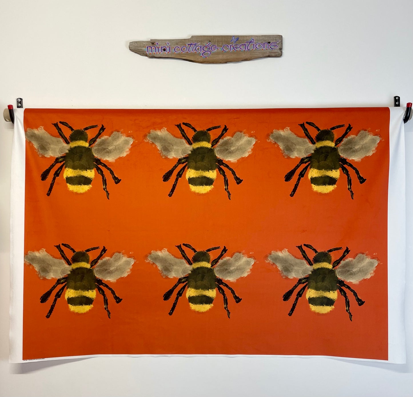 Bumble Bee Velvet and Yellow Harris Tweed Cushion 18”