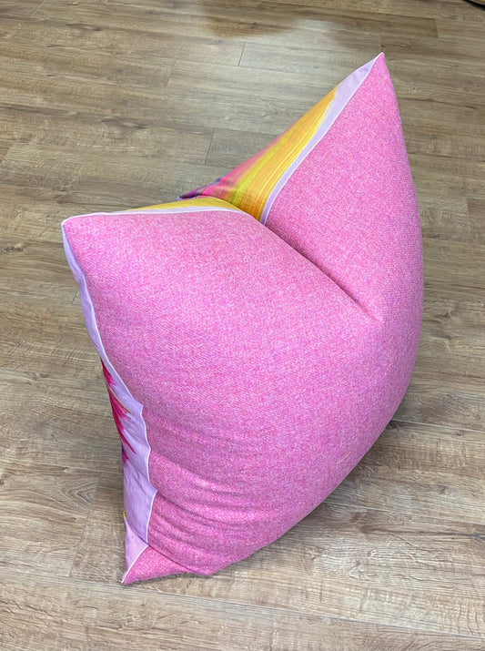 Massive Velvet and Harris Tweed Floor Cushion