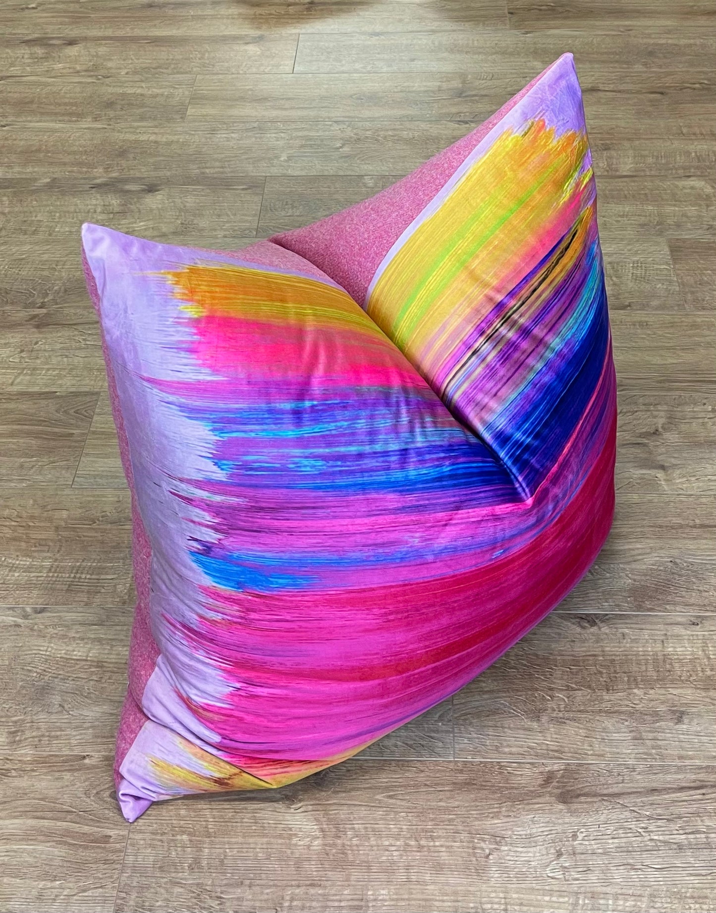 Massive Velvet and Harris Tweed Floor Cushion