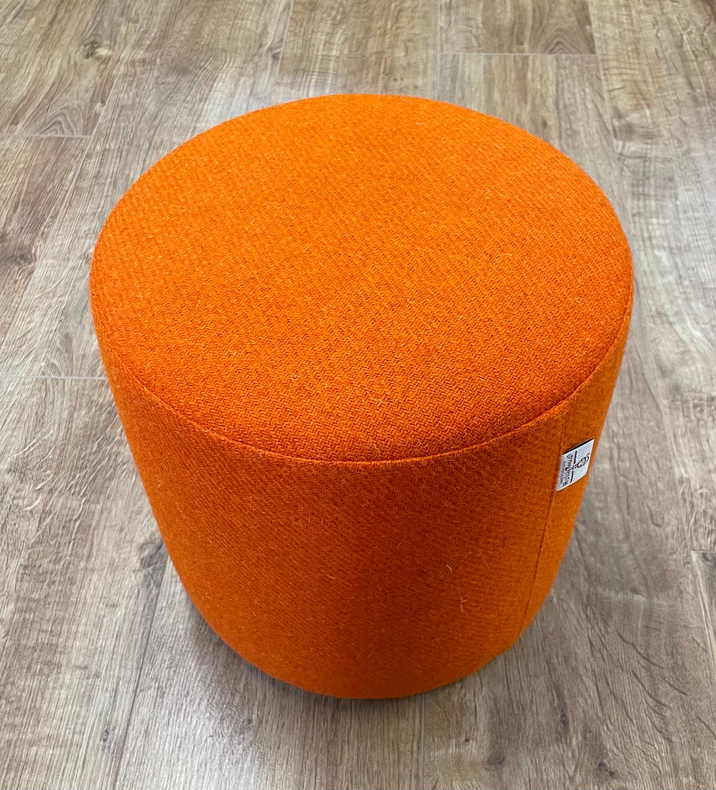 Orange Harris Tweed Small Floating Footstool