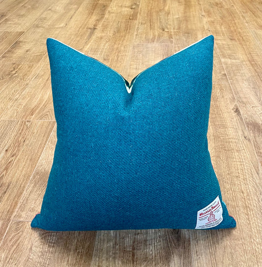 Red Rose Velvet and Harris Tweed Cushion 18”