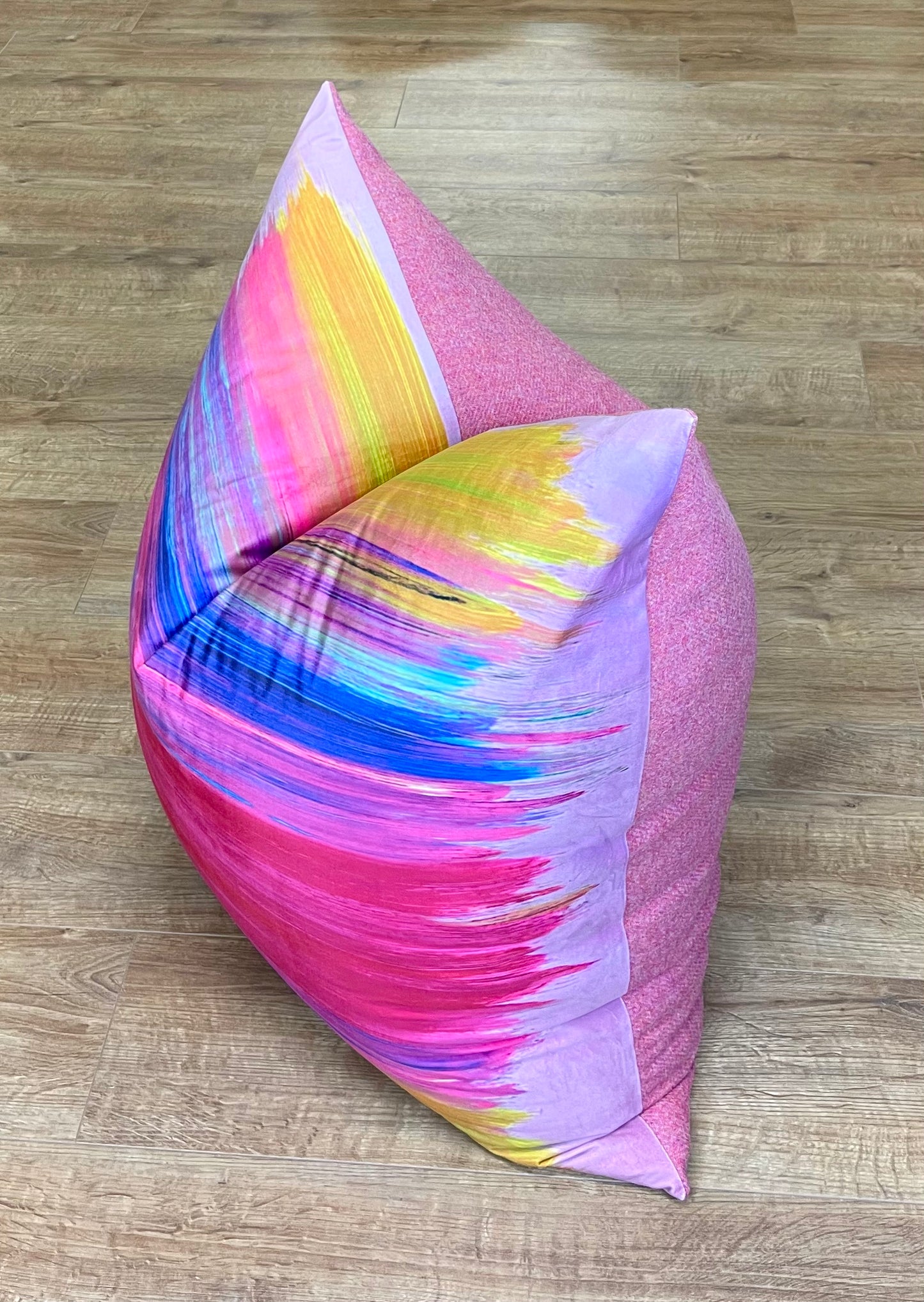 Massive Velvet and Harris Tweed Floor Cushion