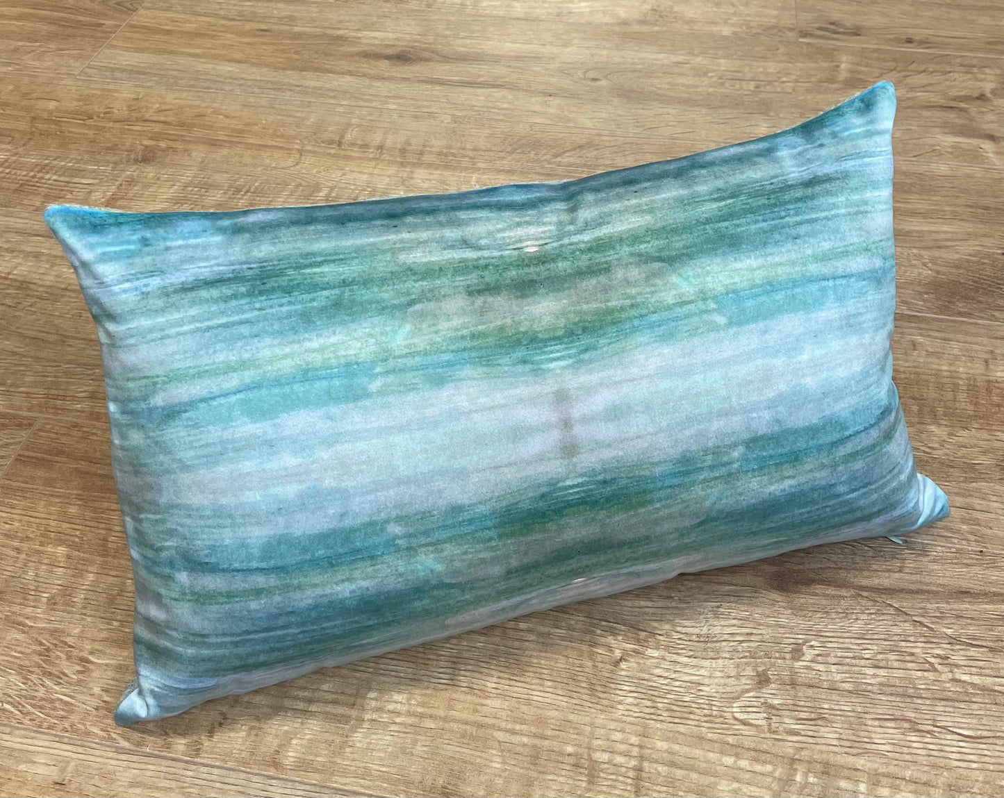 Emerald Sea Velvet and Harris Tweed Oblong Cushion