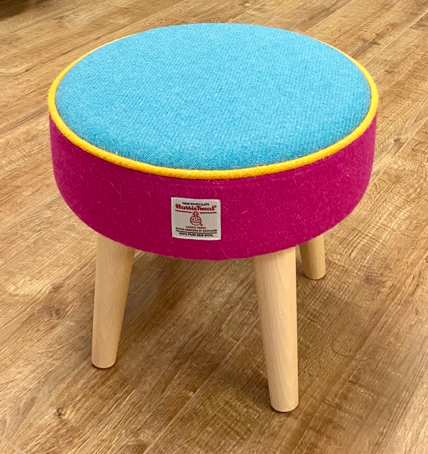 Small Harris Tweed Rainbow Footstool