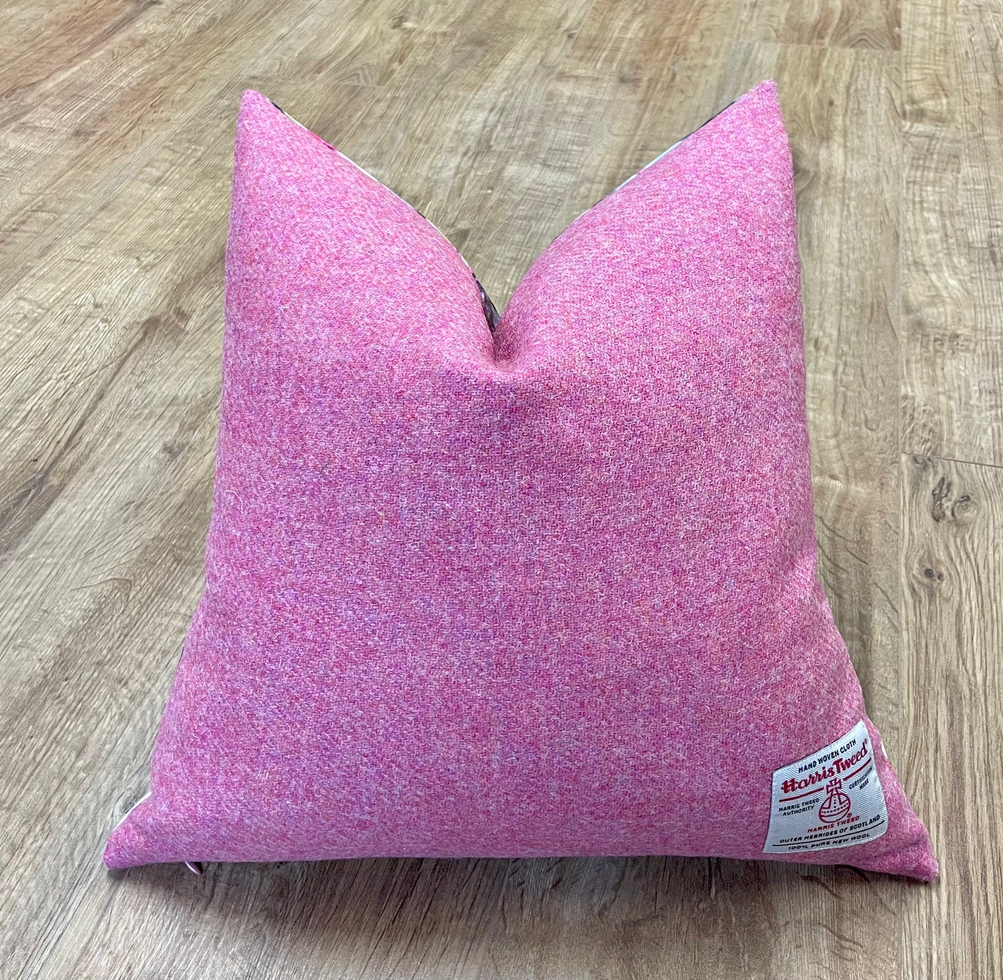 Arran Flower Velvet and Harris Tweed Cushion 18”