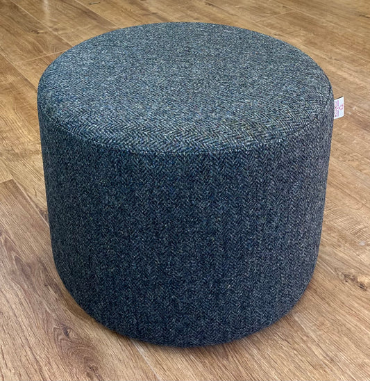 Charcoal Herringbone Harris Tweed Floating Footstool