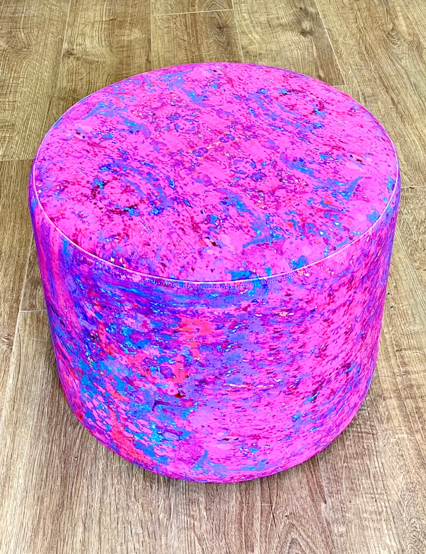Pink Explosion Velvet Floating Footstool