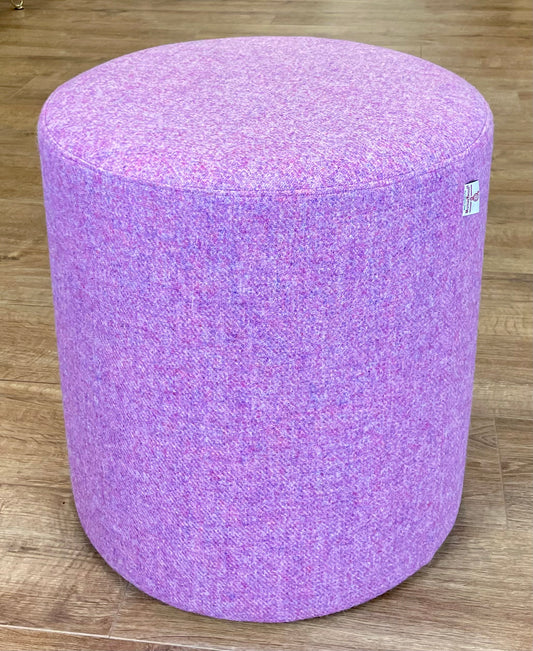 Large Pink Lilac Harris Tweed Chunky Stool / Footstool
