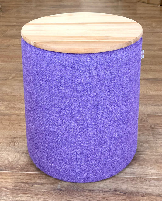 Purple Harris Tweed Chunky Footstool Table