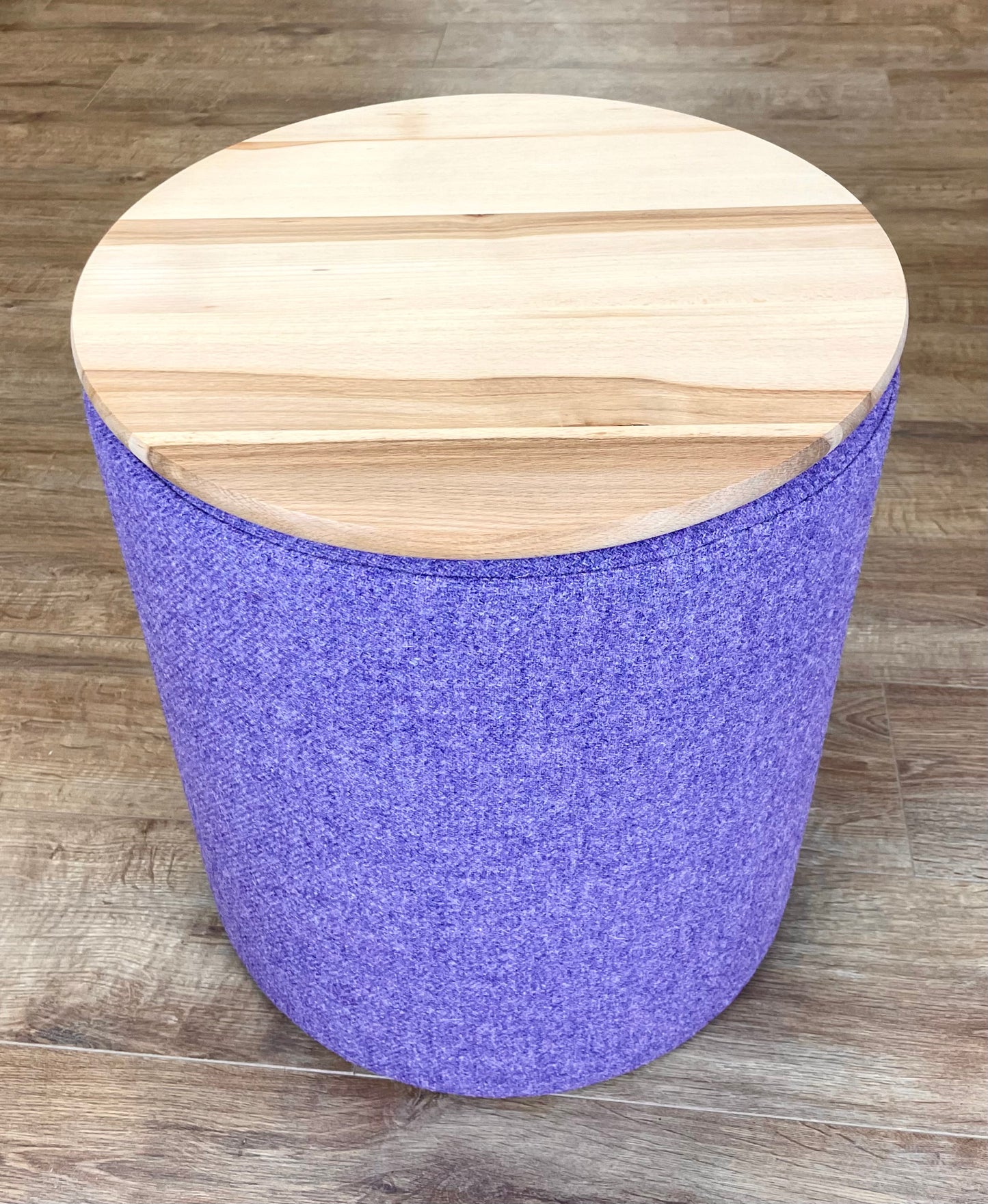 Purple Harris Tweed Chunky Footstool Table