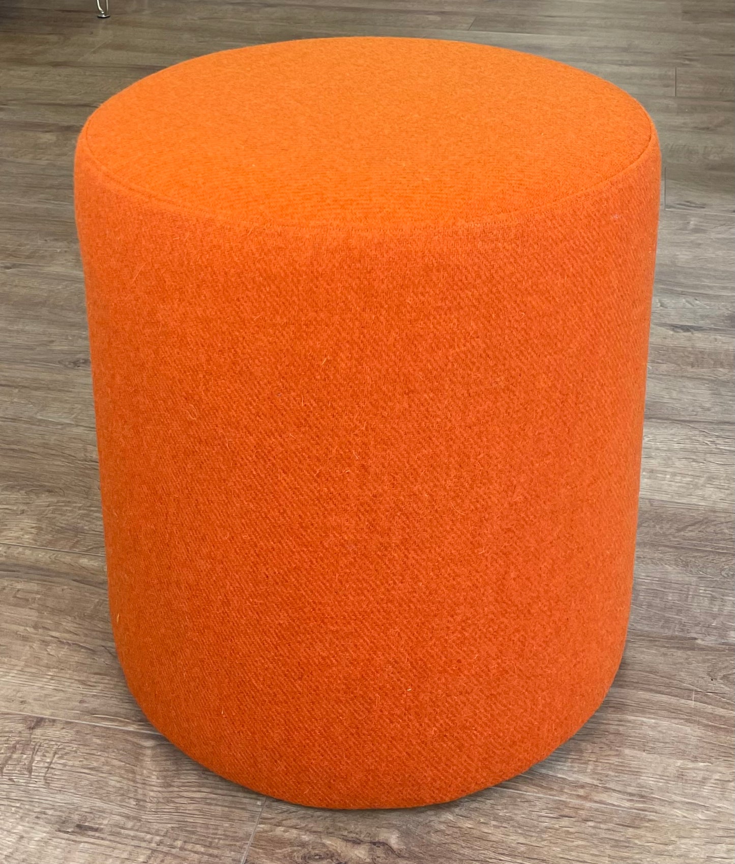 Large Orange Harris Tweed Chunky Stool / Footstool