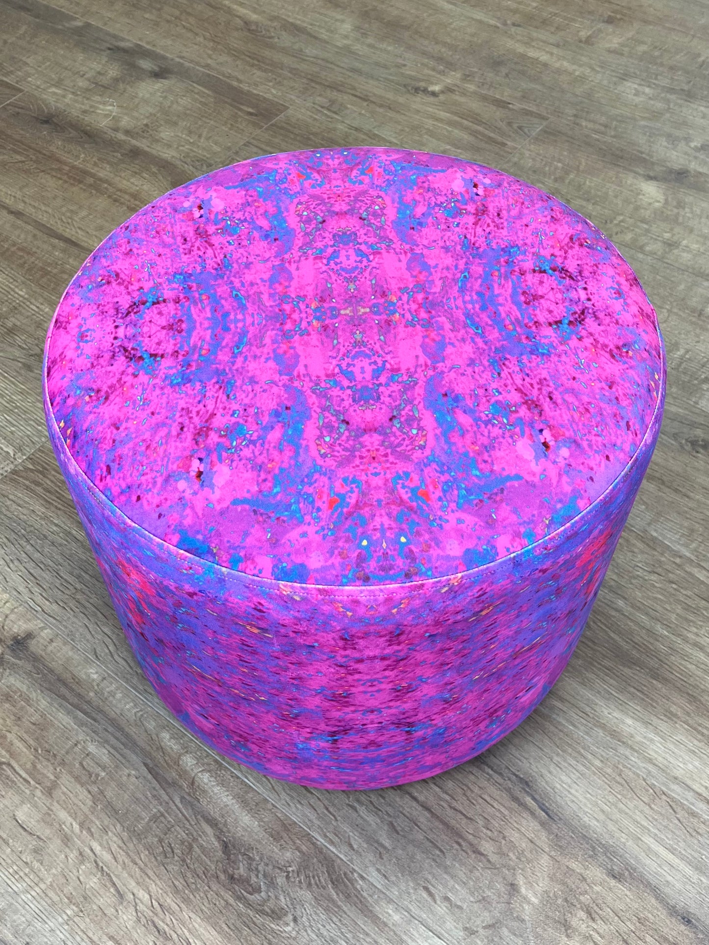 Pink Explosion Velvet Floating Footstool
