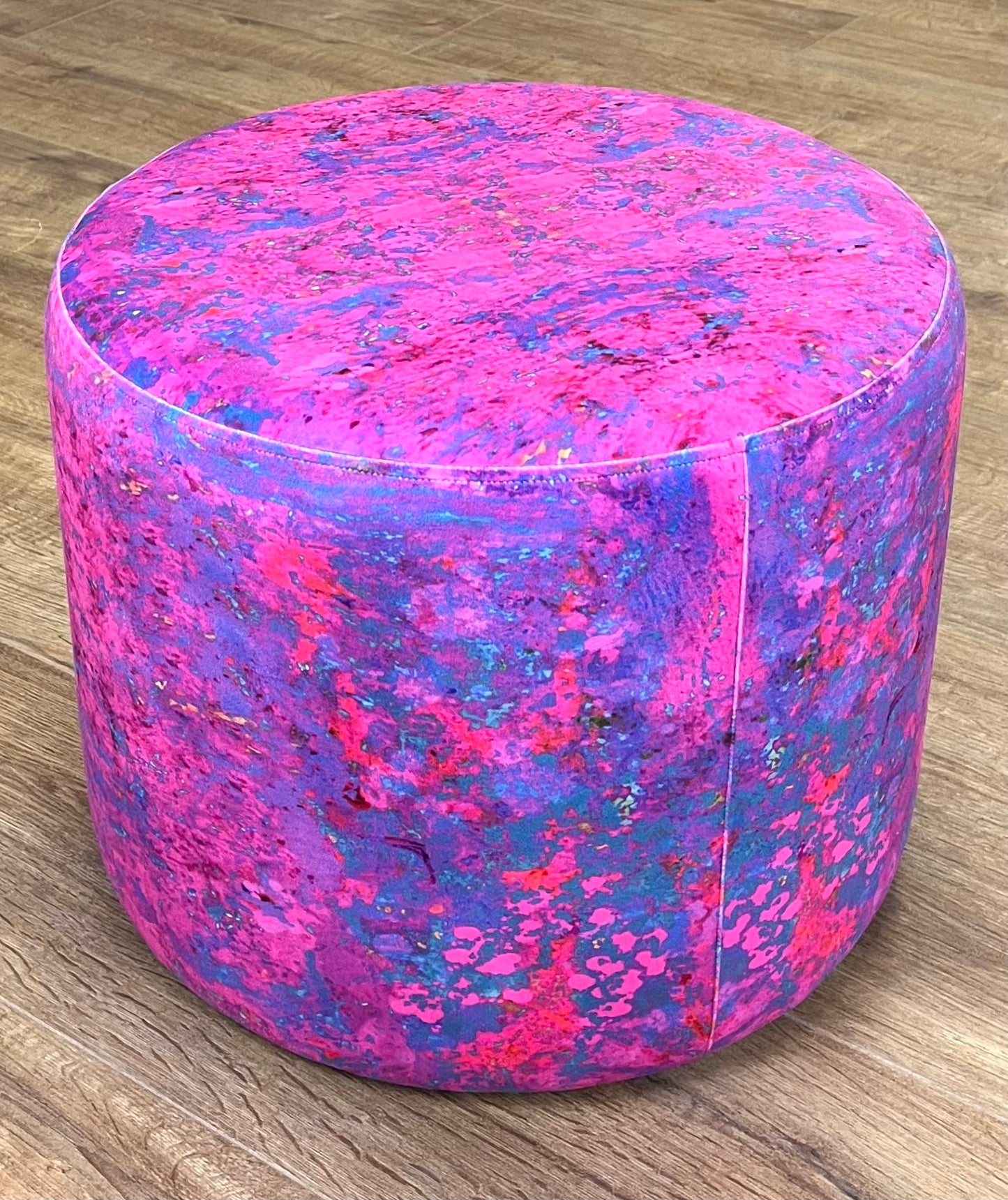 Pink Explosion Velvet Floating Footstool