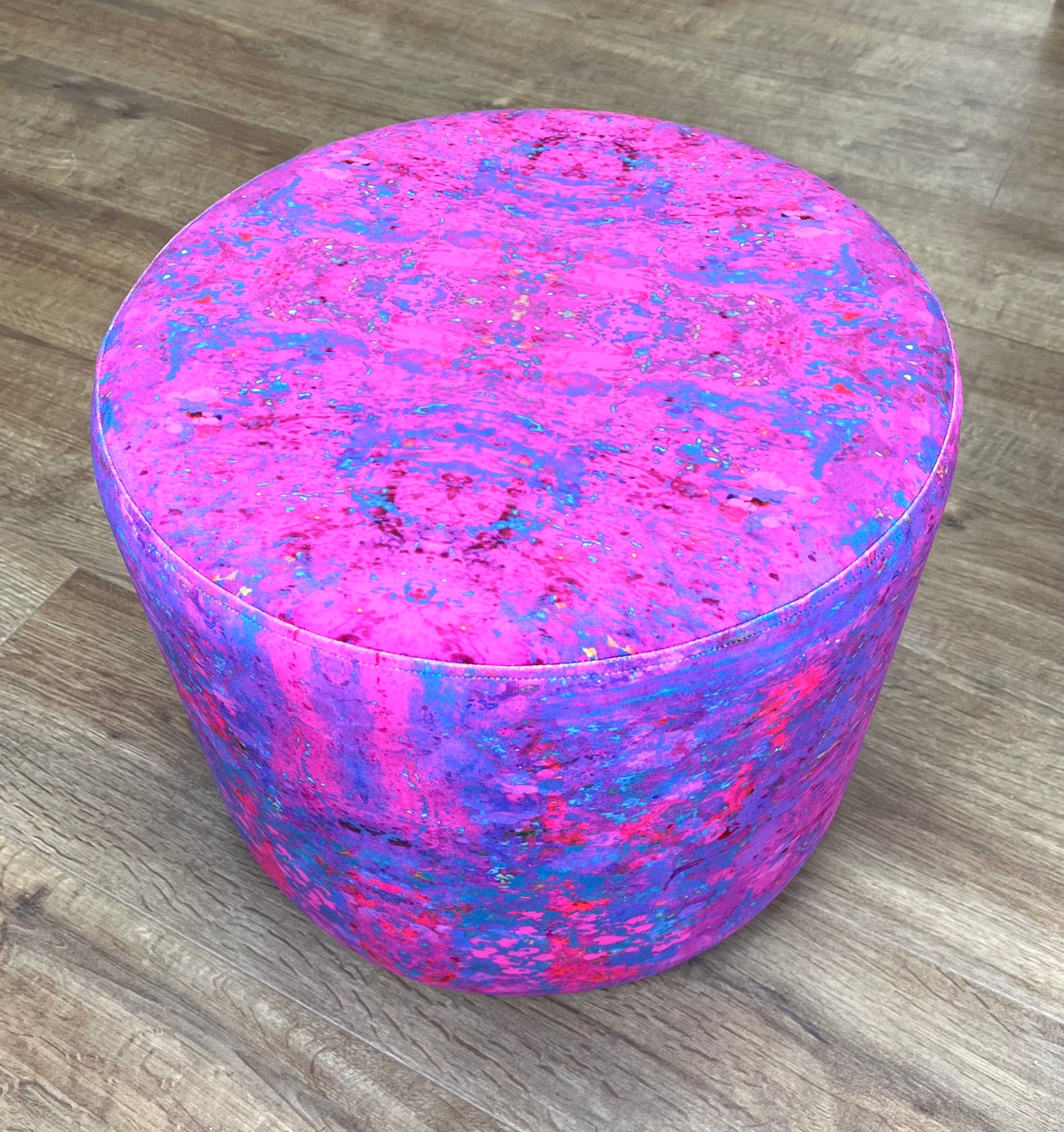Pink Explosion Velvet Floating Footstool