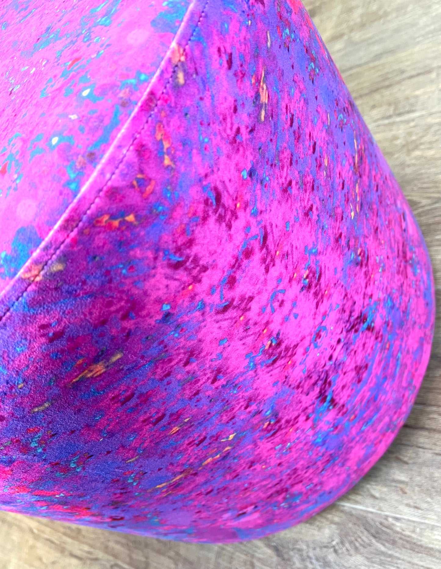 Pink Explosion Velvet Floating Footstool