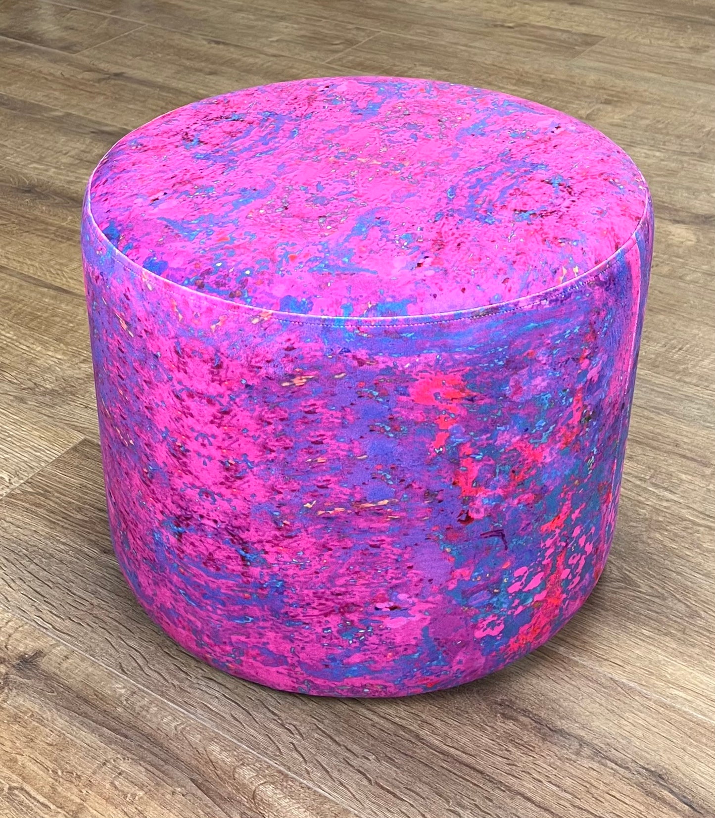 Pink Explosion Velvet Floating Footstool