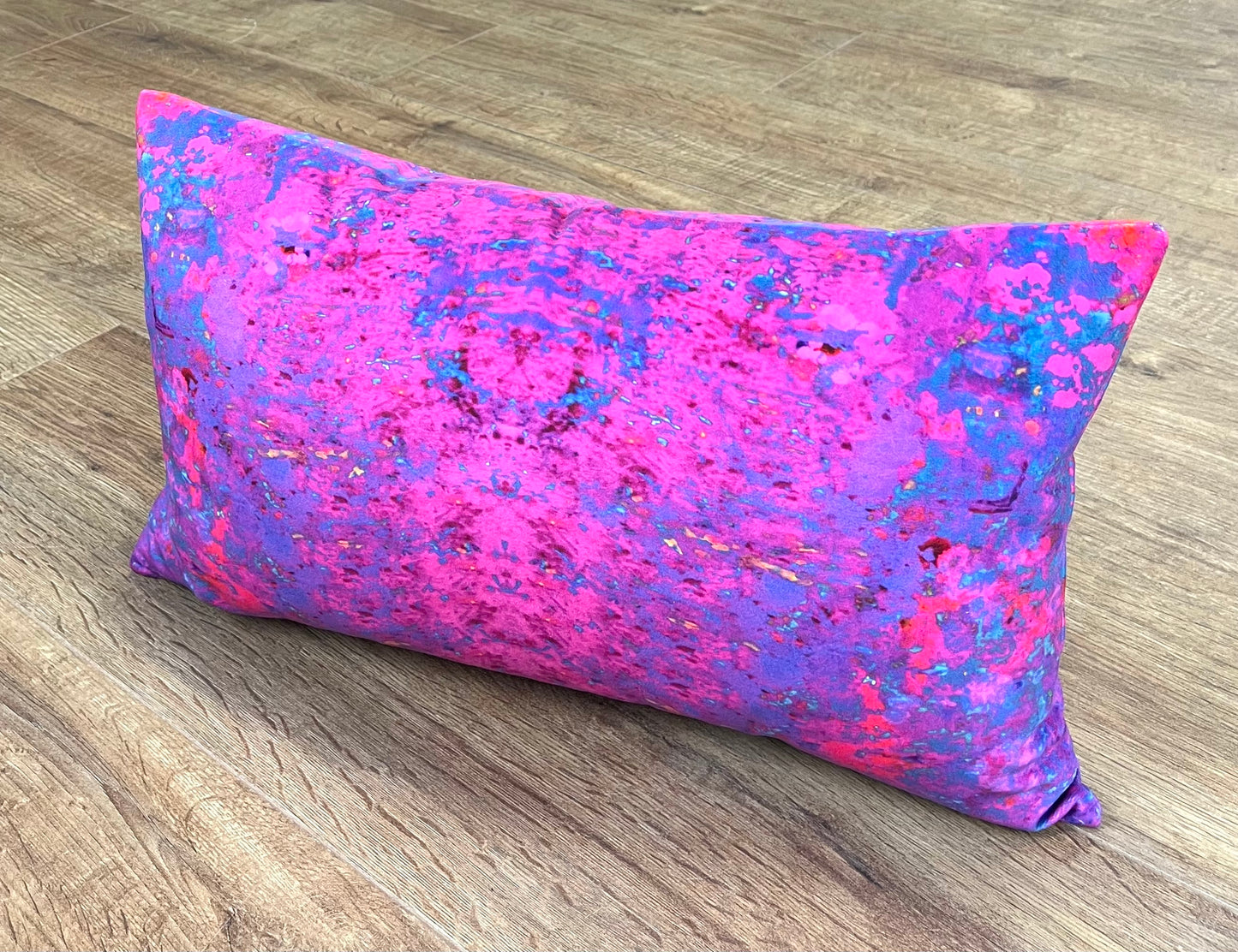 Pink Explosion Velvet Handmade Cushion 20"x12"