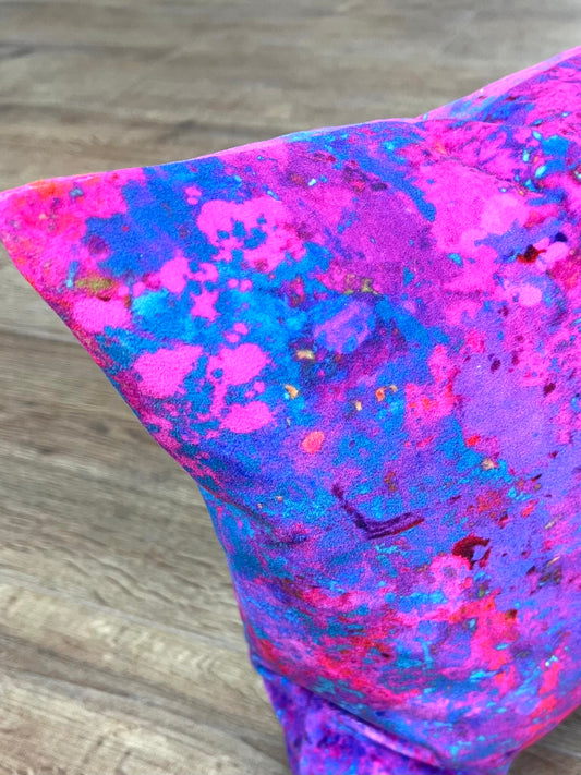Pink Explosion Velvet Handmade Cushion 20"x12"