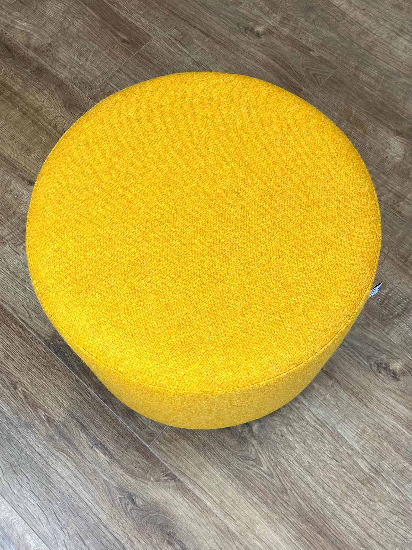 Yellow Harris Tweed Floating Footstool