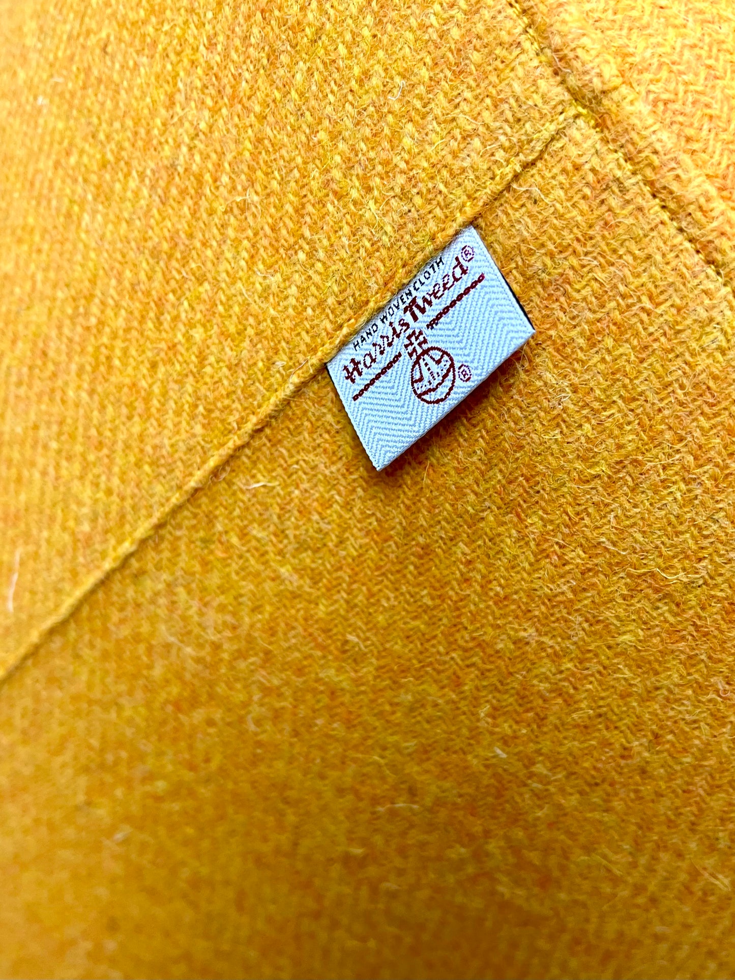 Yellow Harris Tweed Floating Footstool