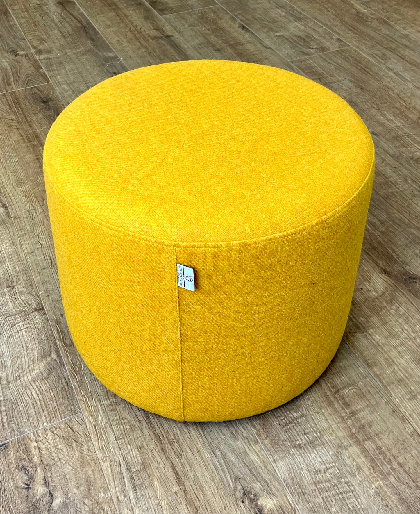 Yellow Harris Tweed Floating Footstool