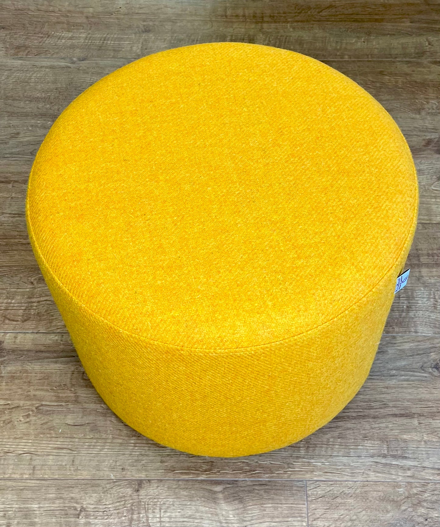 Yellow Harris Tweed Floating Footstool