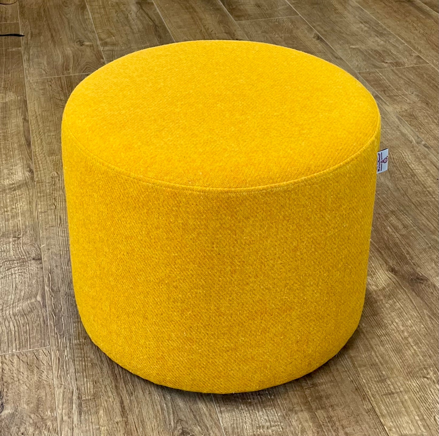 Yellow Harris Tweed Floating Footstool