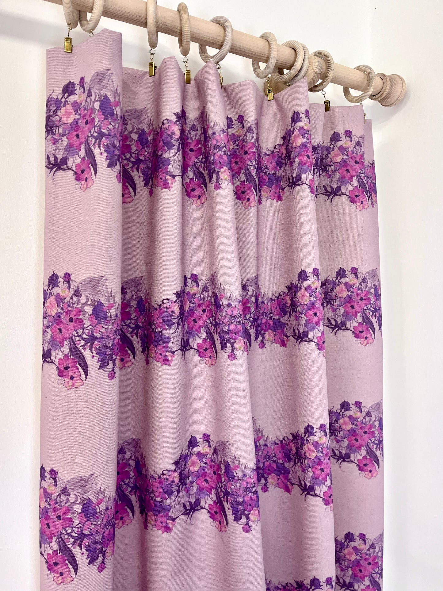 Lilac Vines Linen and Harris Tweed Footstool