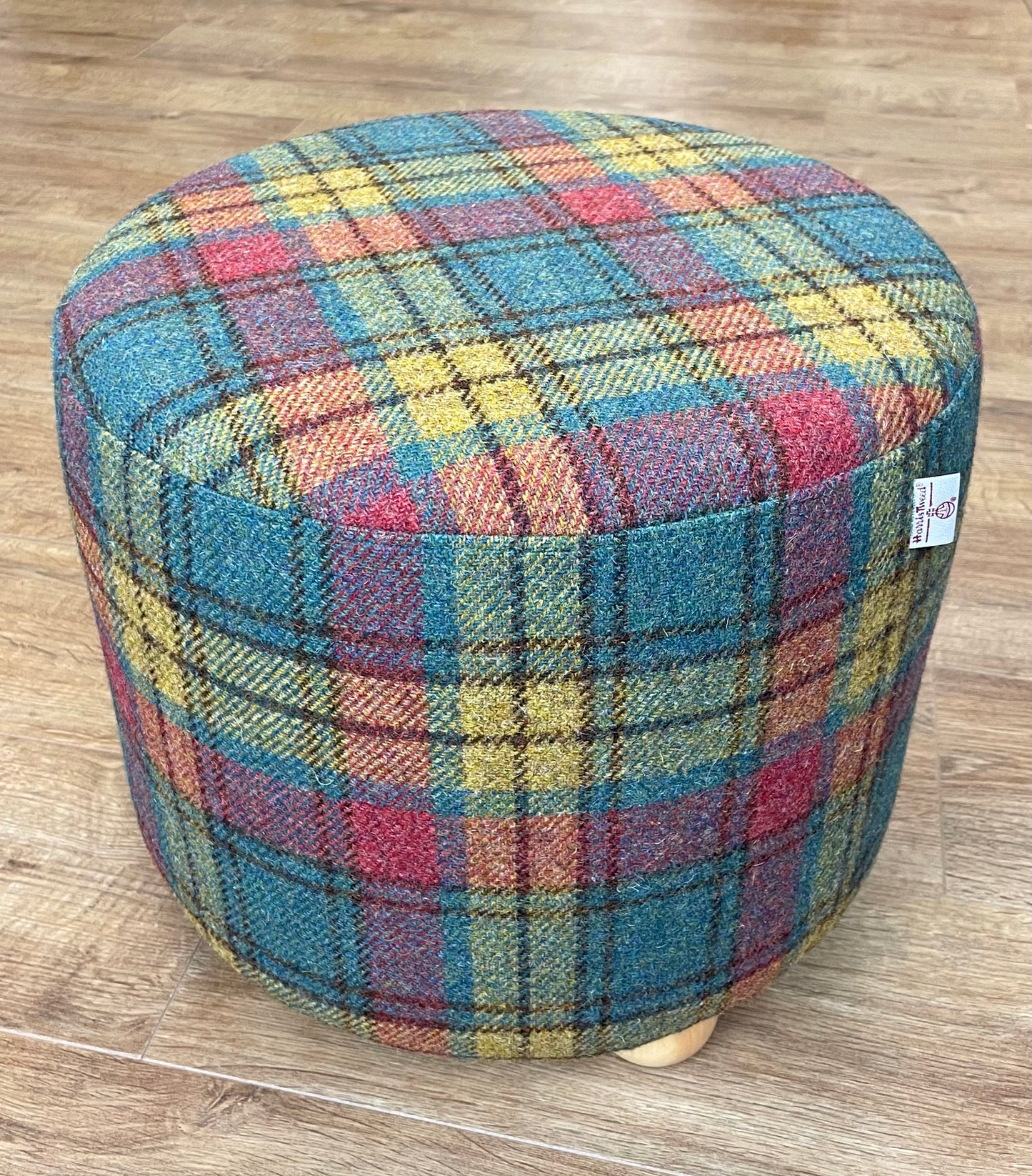 Tartan Harris Tweed Stumpy Footstool