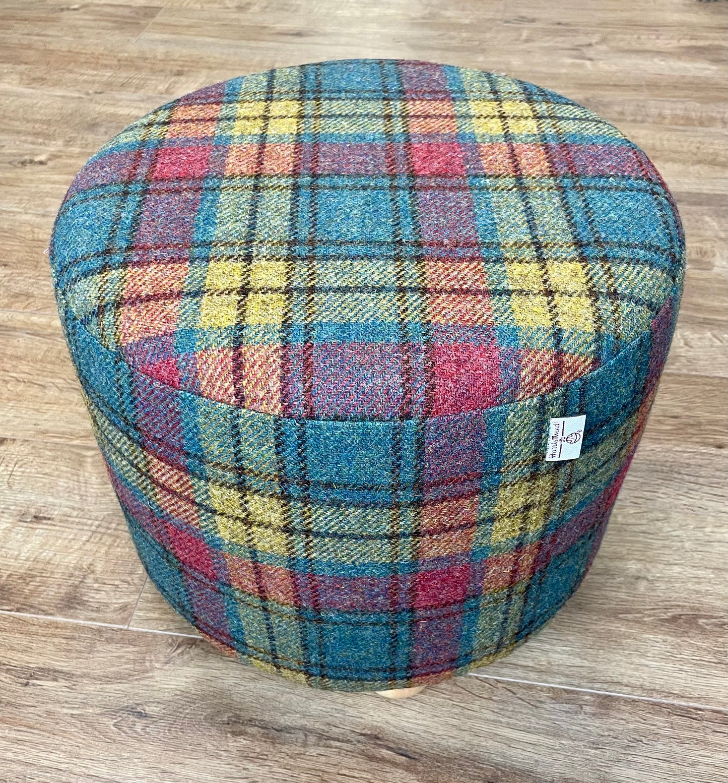 Tartan Harris Tweed Stumpy Footstool