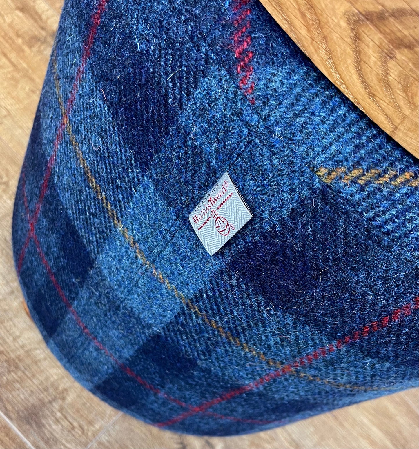 Personalised Blue Tartan Harris Tweed ‘Wee Dram’ End Table Footstool