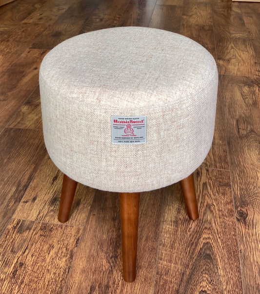 Oatmeal Cream Harris Tweed Classic Footstool